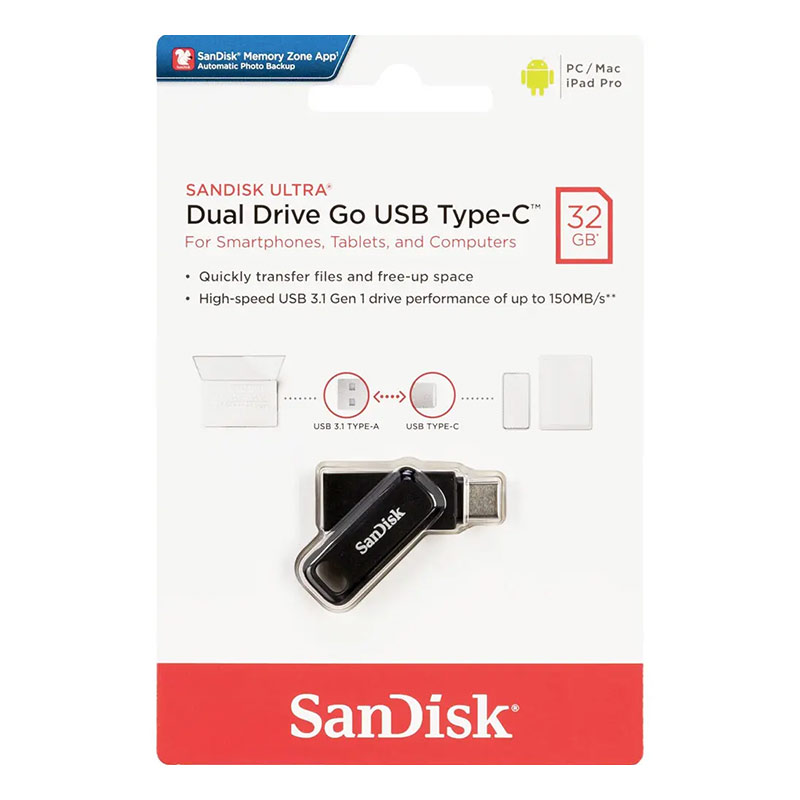 SanDisk Ultra 32GB Dual Drive Go USB Type-C OTG
